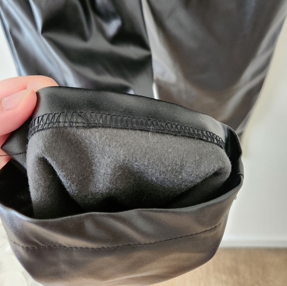 Princess Polly Love Club Faux Leather Straight Leg Pants Black 12 - Picture 9 of 11